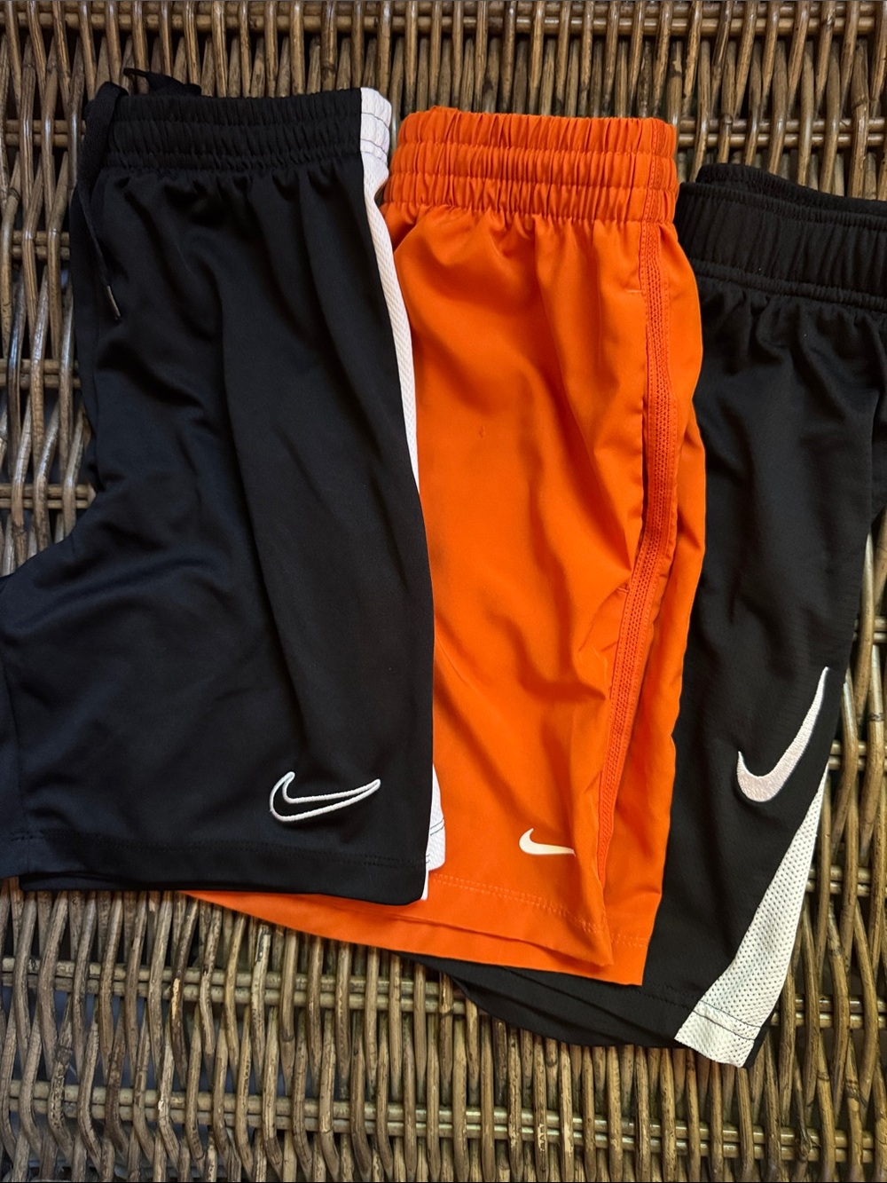 Nike Kids 3-Pack Athletic Shorts in Black & Orange